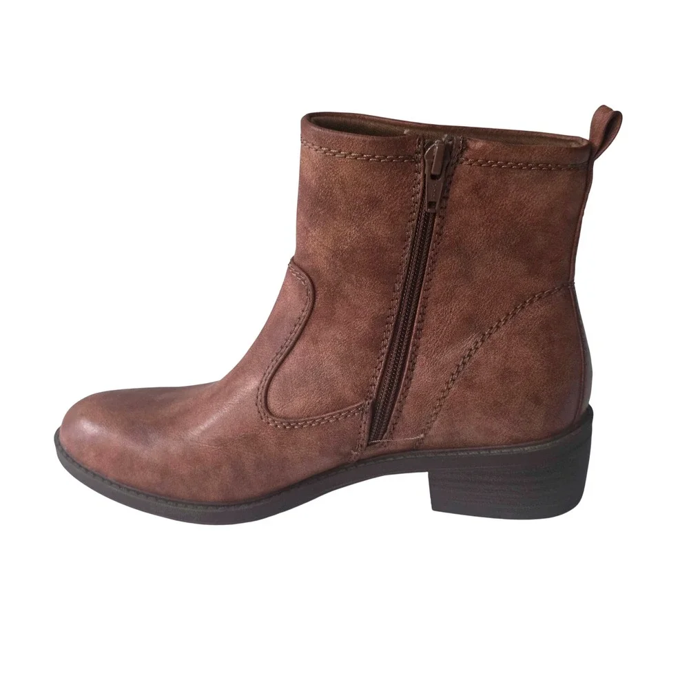 Baretraps Boots Shane Ankle Booties Womens Size 8.5 Brown Zip Up Faux Leather